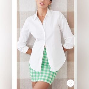 THEORY Tenia Luxe Stretch Cotton White Shirt